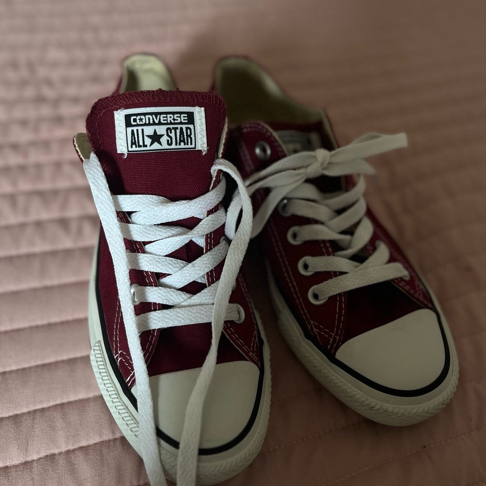 Converse Burgundy and White Sneakers
